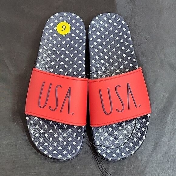 BRAND NEW RAE DUNN U.S.A WOMEN"S SLIDES - Picture 1 of 12